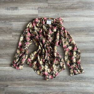 Vintage Floral Button Down Blouse